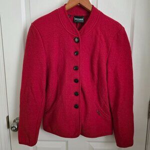 Geiger Collections 100% Wool Red Jacket Cardigan Women's Size 36 made in Austria
